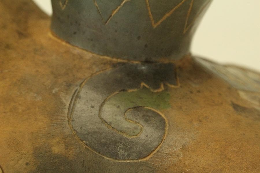 加彩 蛙 土器 インカ ペルーアンデス 希少(ZE797)