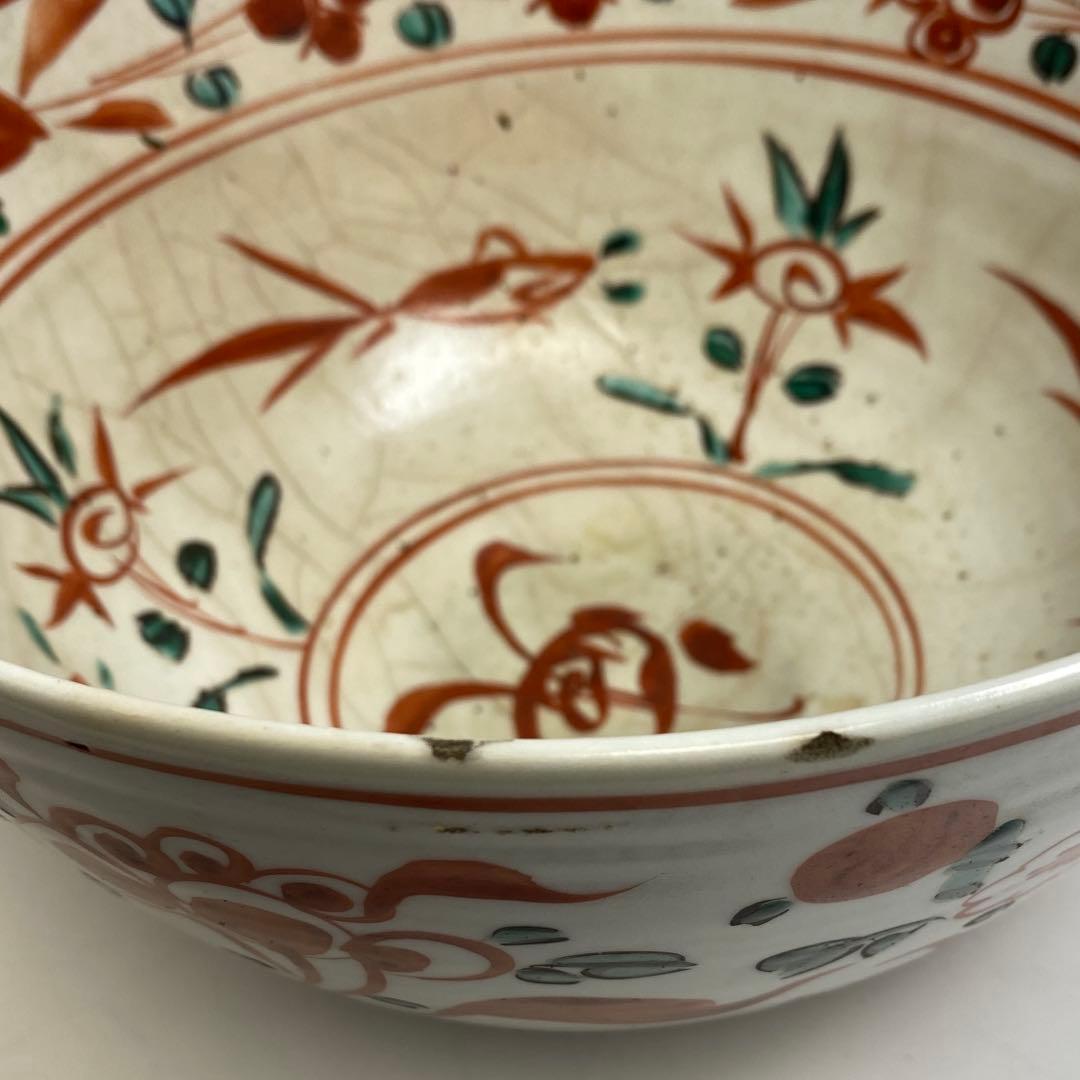 中国明時代 呉州赤絵 大鉢 w24cm 東キ8-0302② タサコサ