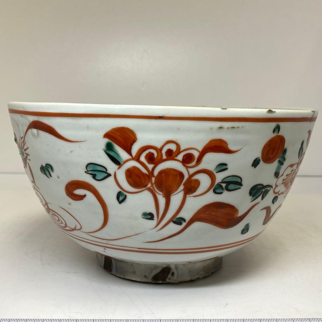 中国明時代 呉州赤絵 大鉢 w24cm 東キ8-0302② タサコサ