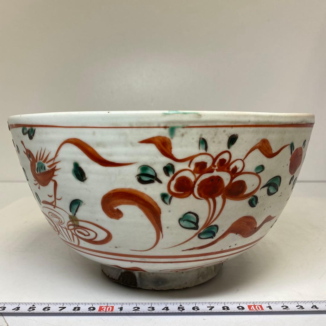 中国明時代 呉州赤絵 大鉢 w24cm 東キ8-0302② タサコサ