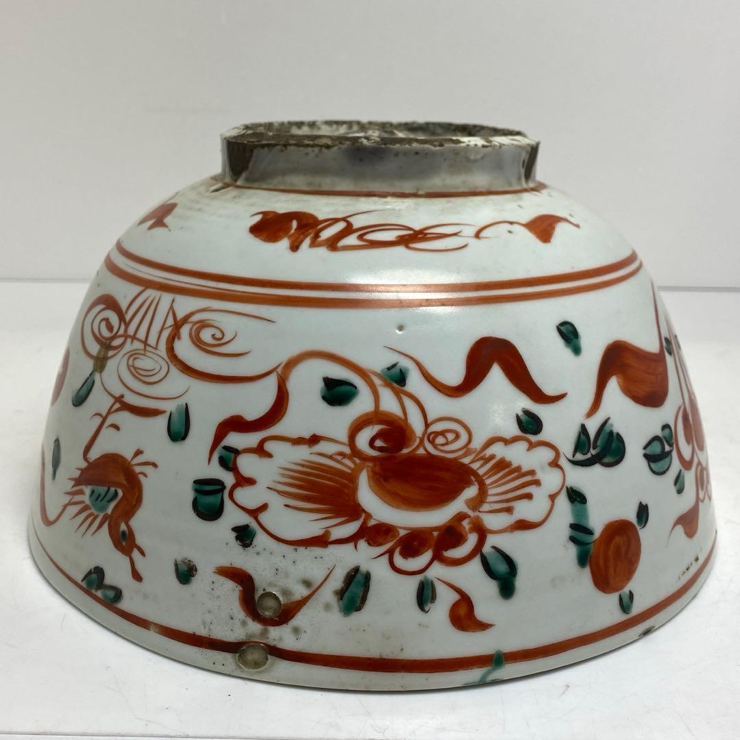 中国明時代 呉州赤絵 大鉢 w24cm 東キ8-0302② タサコサ