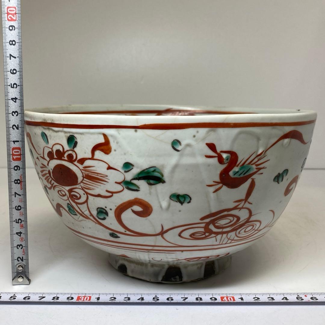 中国明時代 呉州赤絵 大鉢 w24cm 東キ8-0302② タサコサ