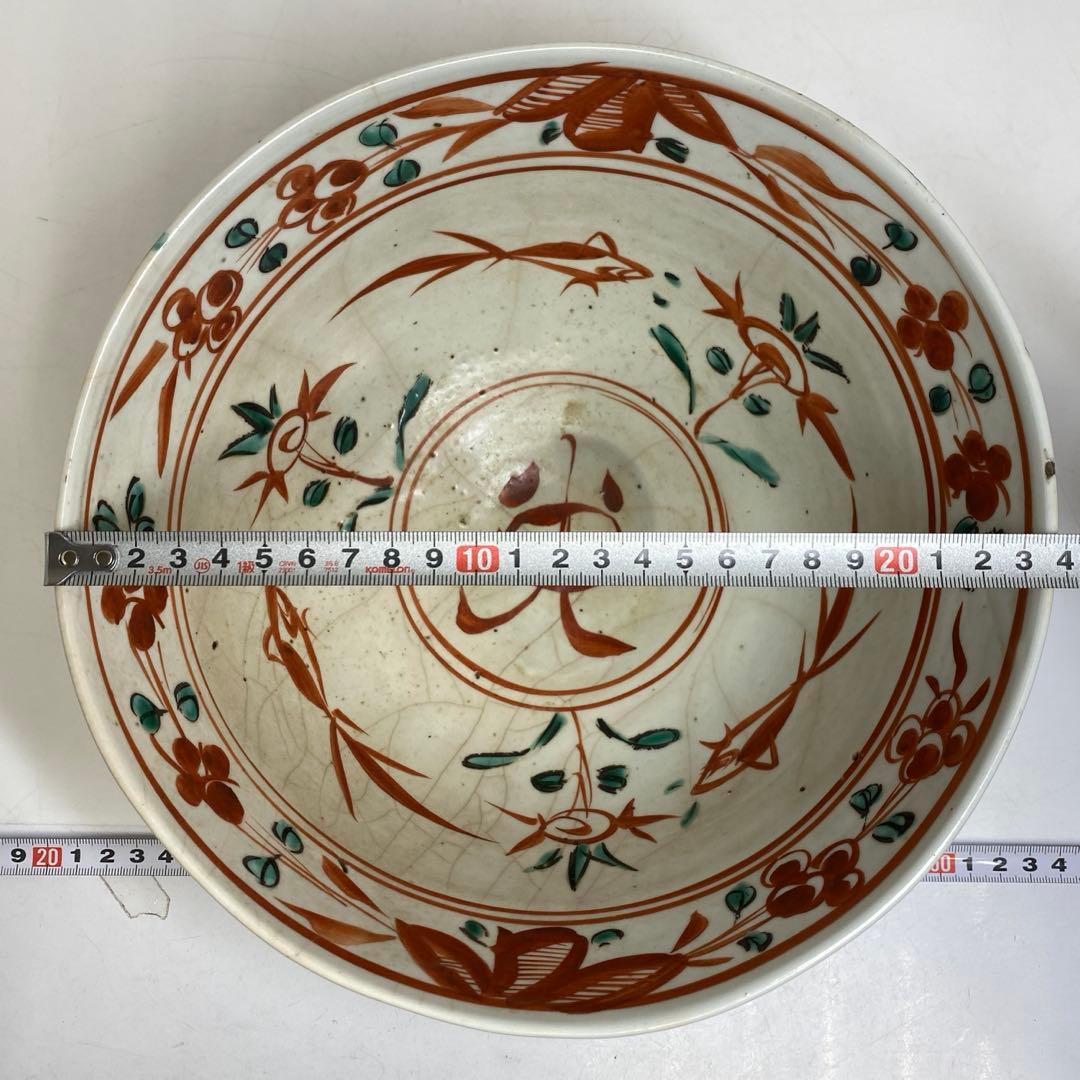 中国明時代 呉州赤絵 大鉢 w24cm 東キ8-0302② タサコサ
