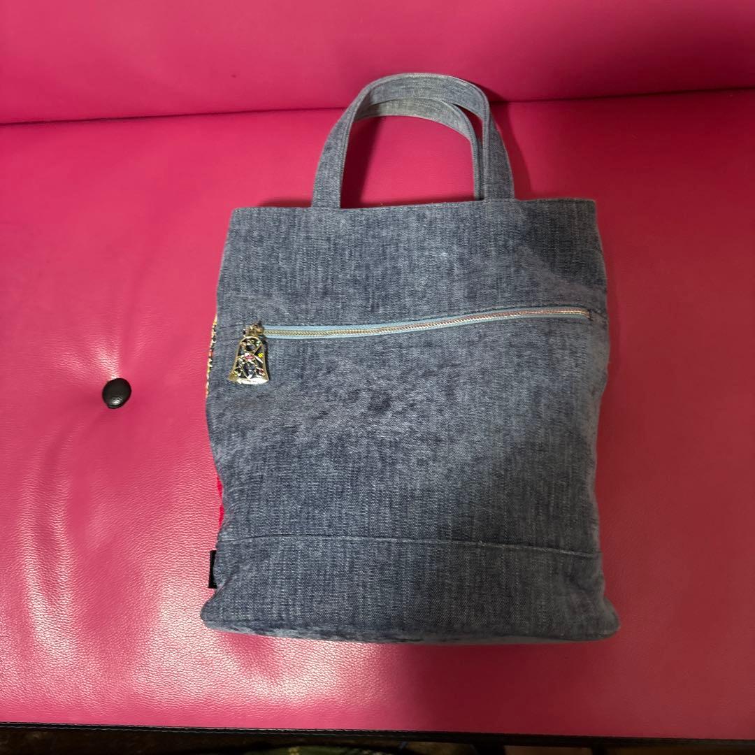 パッチワークデザイン デニムバッグ