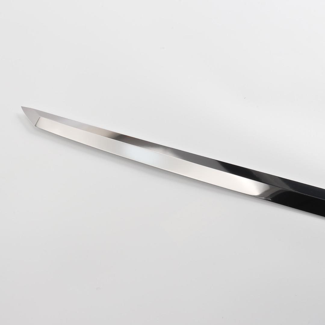 7944マグロ包丁両刃鏡面仕上げ 鞘付刃渡700mm刺身包丁スネークウッド八角柄