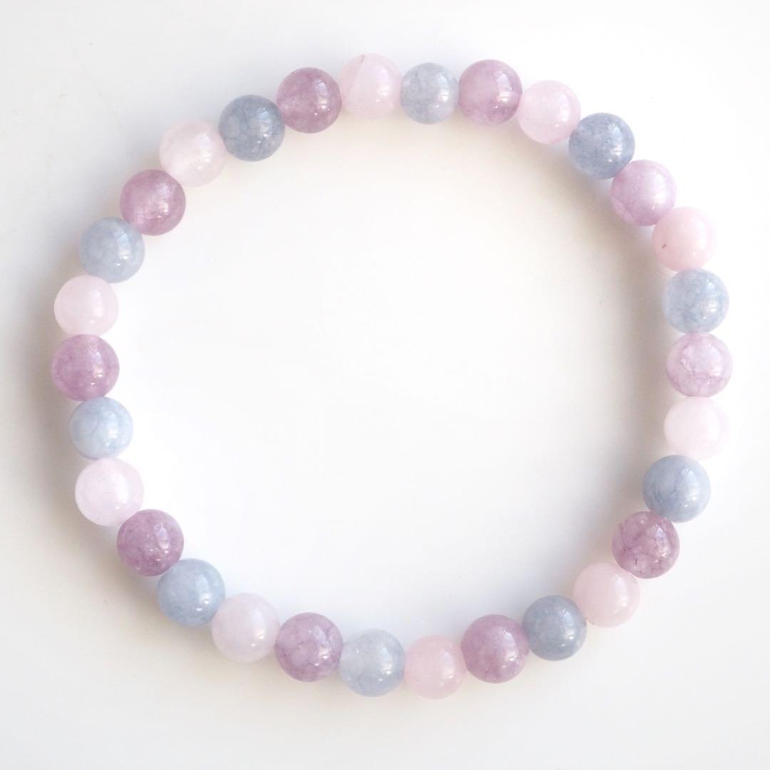 【はくとん( 'ω')ŧ‹\"ŧ‹\"】紫陽花翡翠のゴムブレス