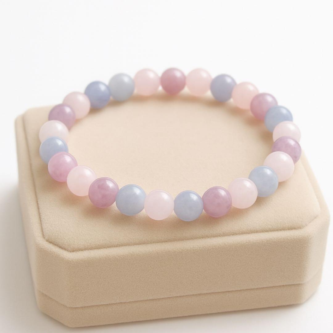 【はくとん( 'ω')ŧ‹\"ŧ‹\"】紫陽花翡翠のゴムブレス