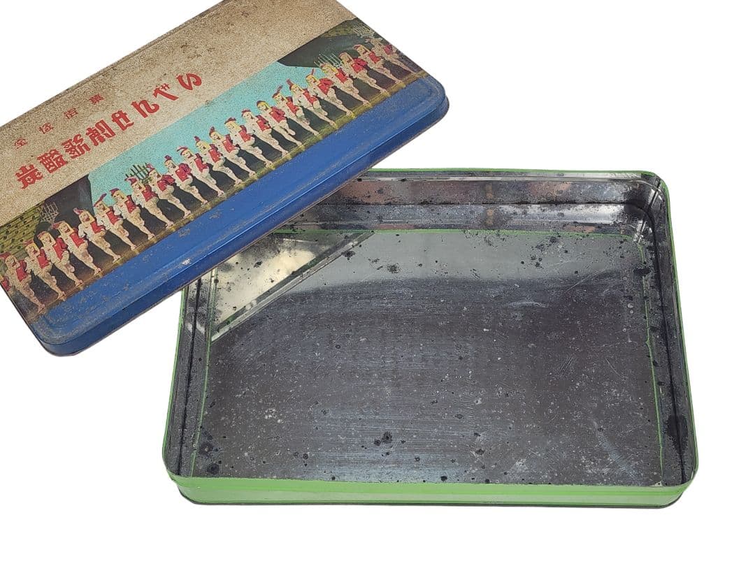 昭和レトロ 宝塚歌劇団 缶ケース「宝塚銘菓 炭酸歌劇せんべい」空き缶 ビンテージ