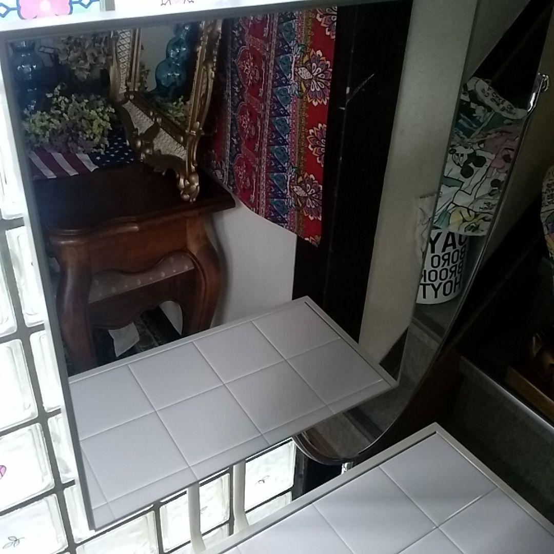 昭和レトロ　シャビーシックな鏡面台と椅子