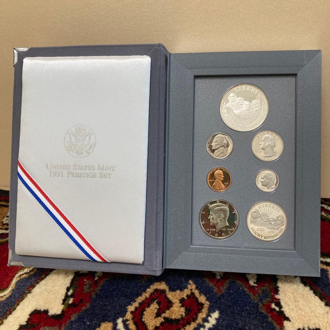1991年 ラシュモア国立記念碑 プレステージセット1ドルと50セントの記念銀貨
