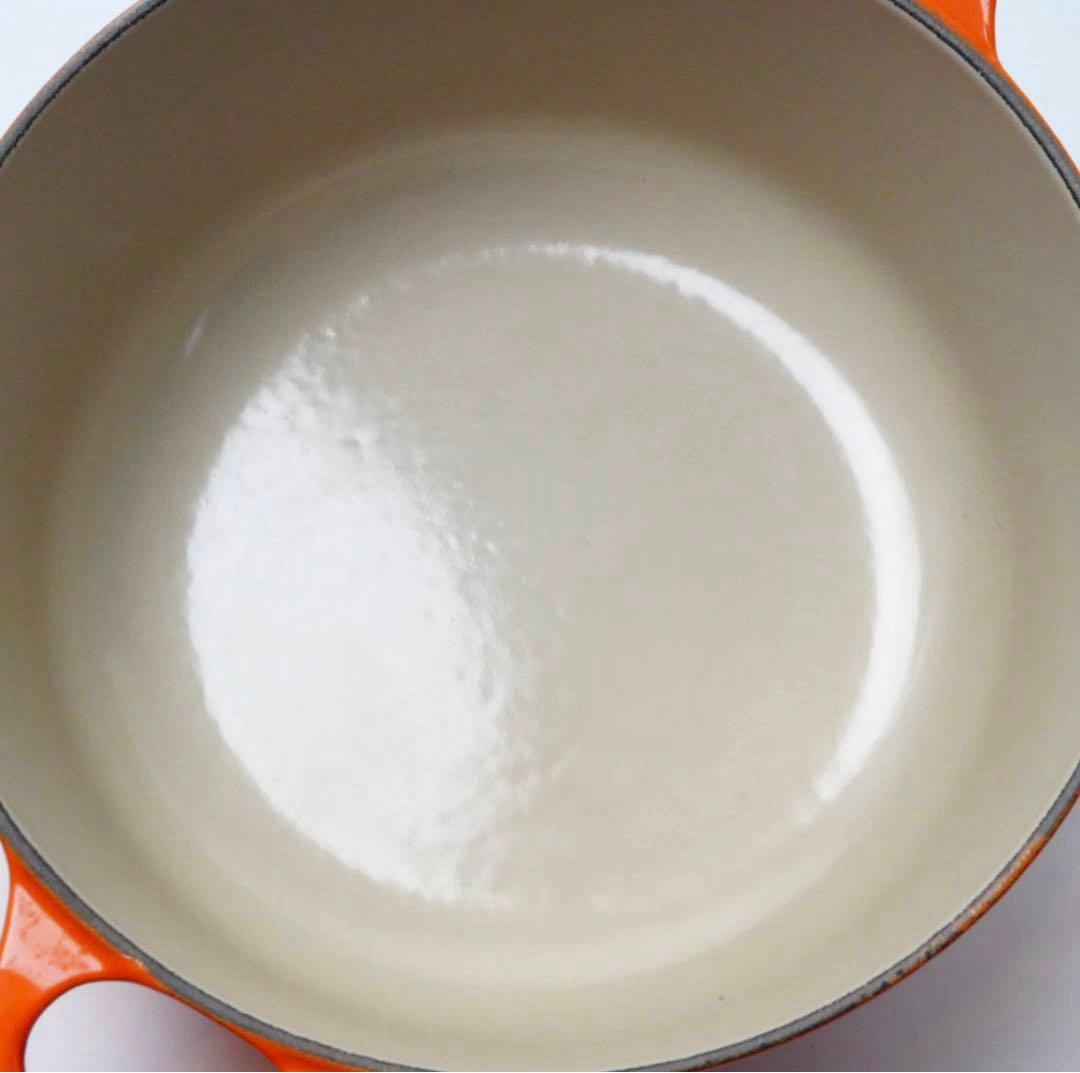 【美品】LE CREUSET　ココット ロンド オレンジ　20cm