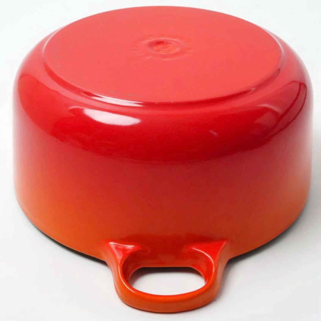 【美品】LE CREUSET　ココット ロンド オレンジ　20cm