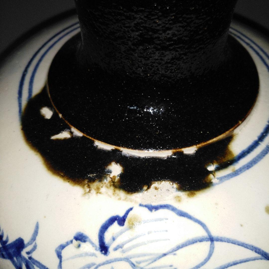 NO677 大堀相馬焼　染付徳利　古相馬　幕末～明治