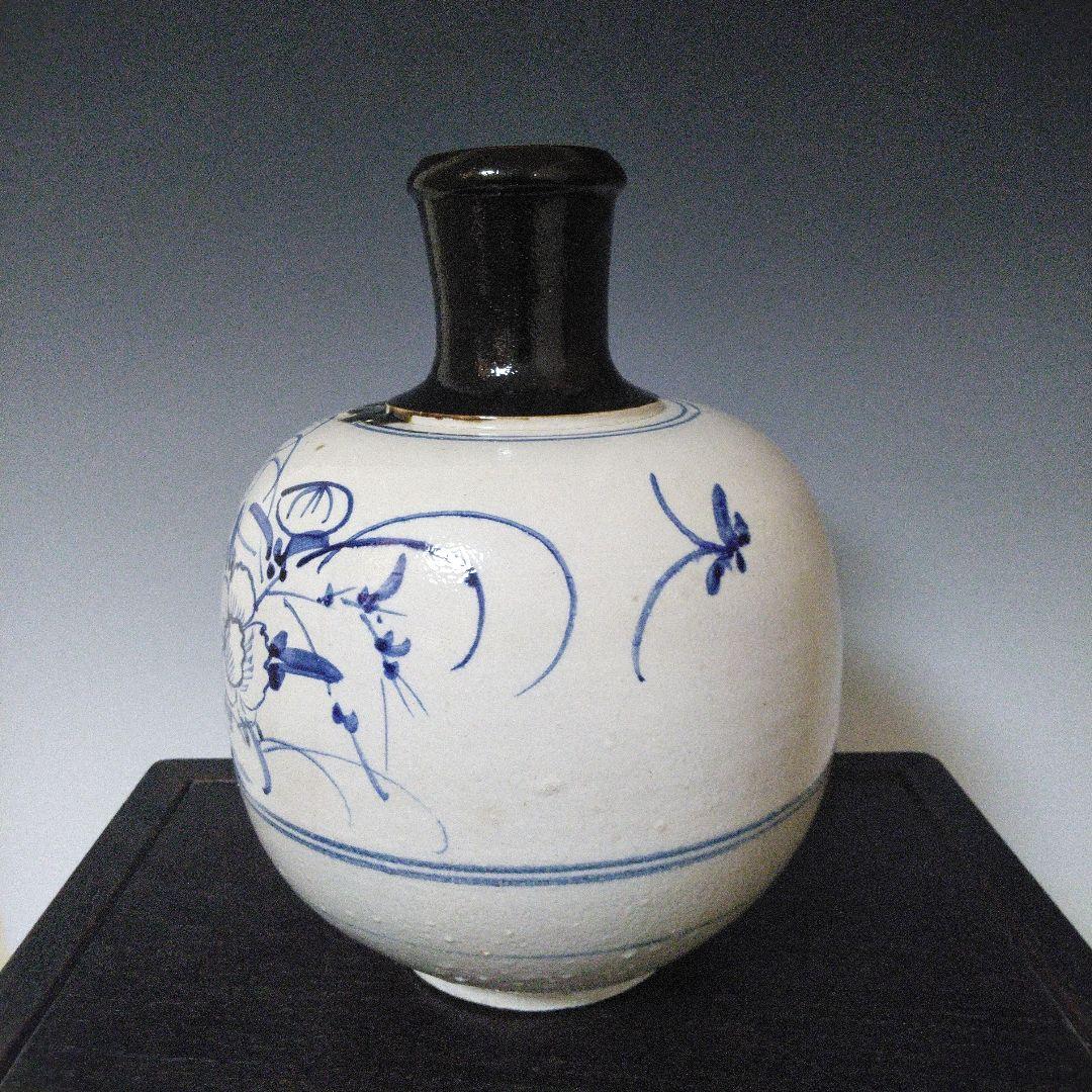 NO677 大堀相馬焼　染付徳利　古相馬　幕末～明治