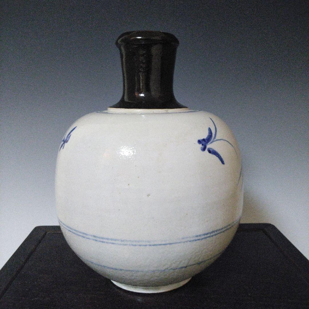 NO677 大堀相馬焼　染付徳利　古相馬　幕末～明治