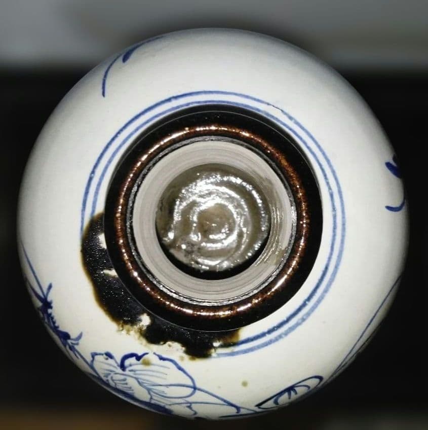 NO677 大堀相馬焼　染付徳利　古相馬　幕末～明治