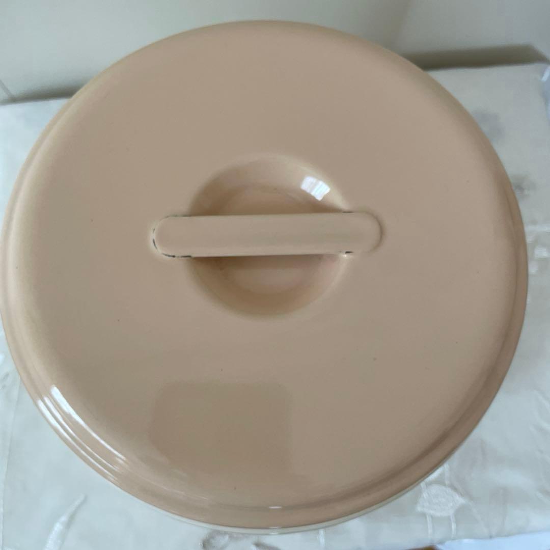 ローズボーダー柄のホーローキャニスターセット