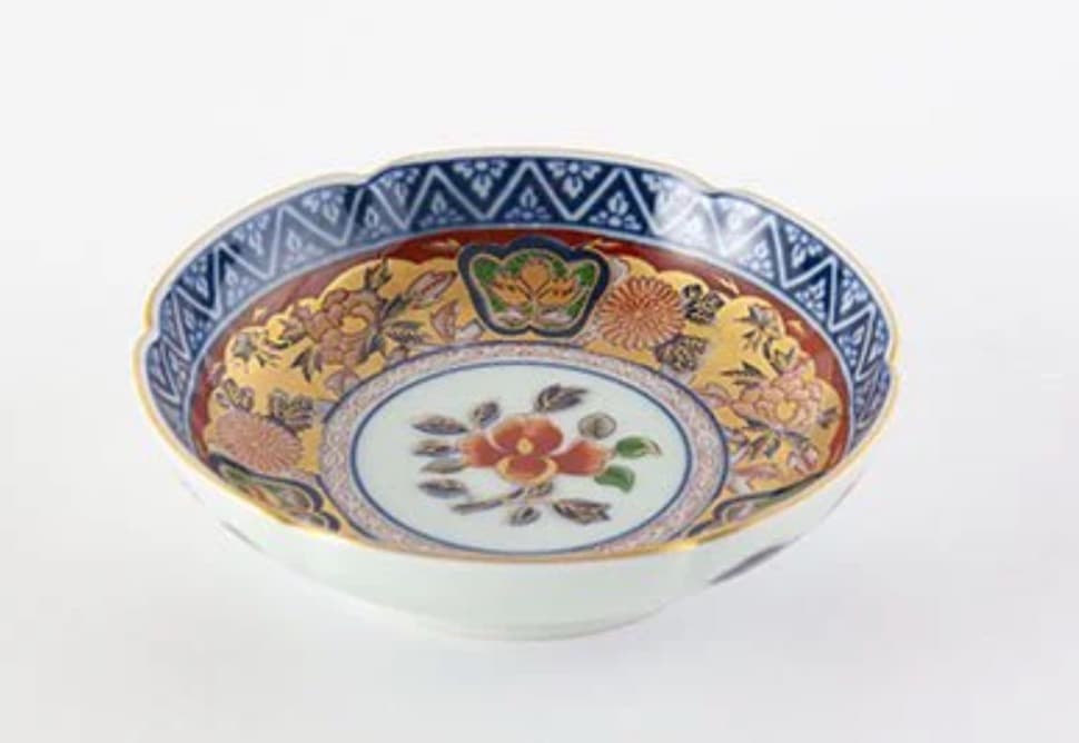 値下げ　新品　有田焼　極錦金彩古伊万里様式　和皿　直径17.5cm　其泉窯　③