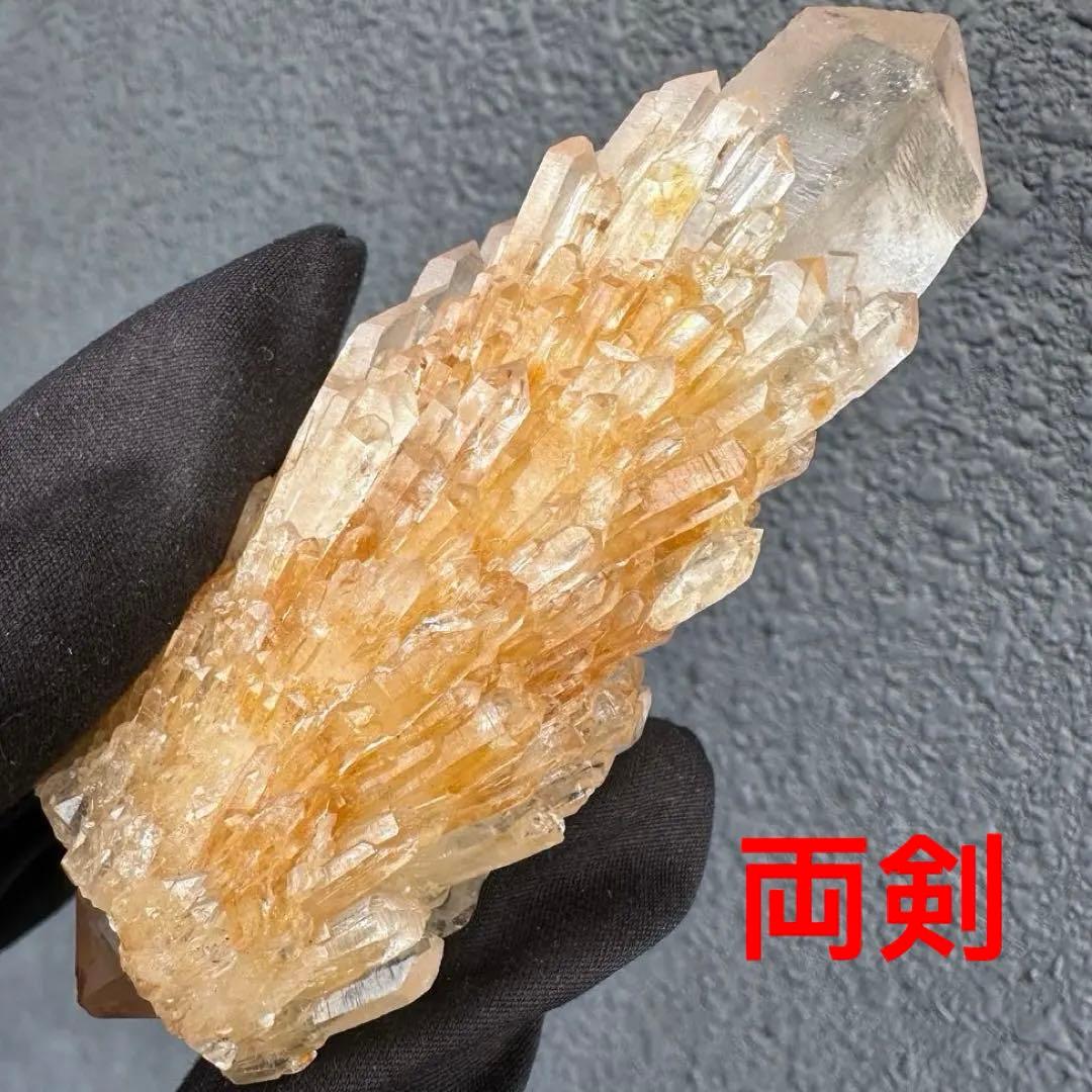 【金運】希少❗️レインボー☆両剣❗️超綺麗♡シトリン スピリットクォーツA1612