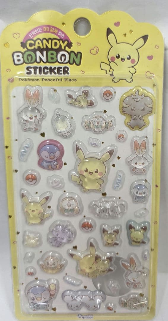 韓国シールまとめ売り3Dシール10枚ポケモンティニピンキティミッフィーポンドロ