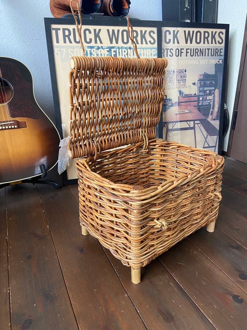 truck furniture バスケット　フタ付きカゴ　トラックファニチャー