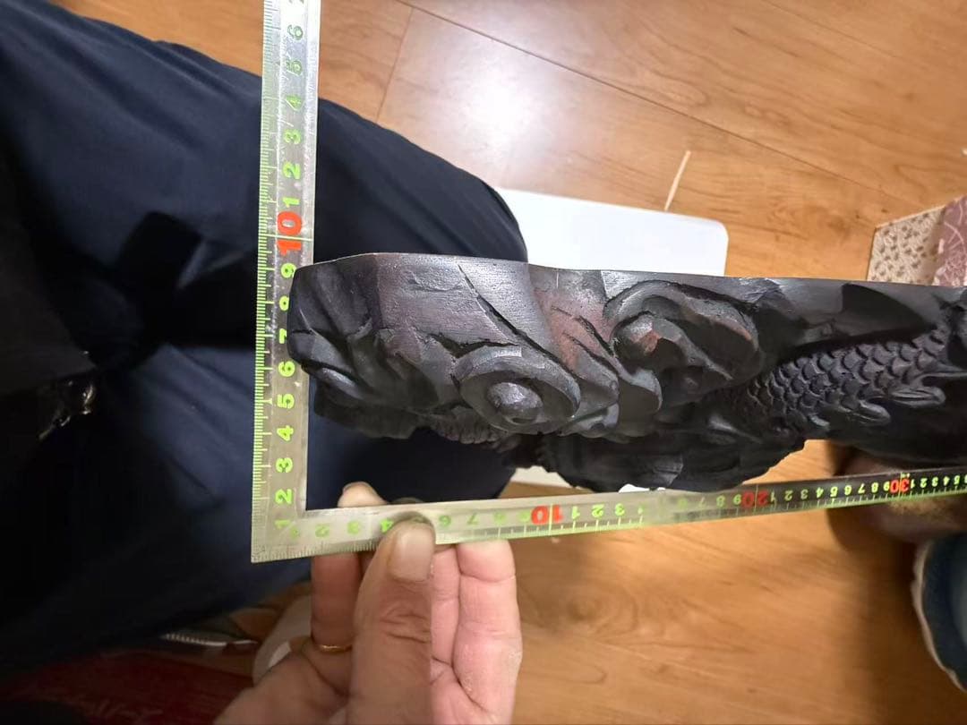 ￼ 中国美術 大型端渓硯 細密龍雲彫刻硯 文房具 年代物