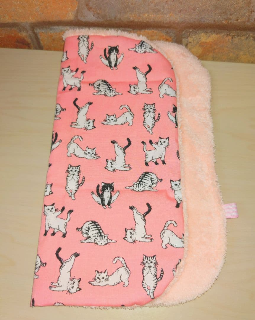 専用❤みかん❤コットン×マイクロ⭐超大判ハンドタオル❤ヨガ猫…ピンク♥