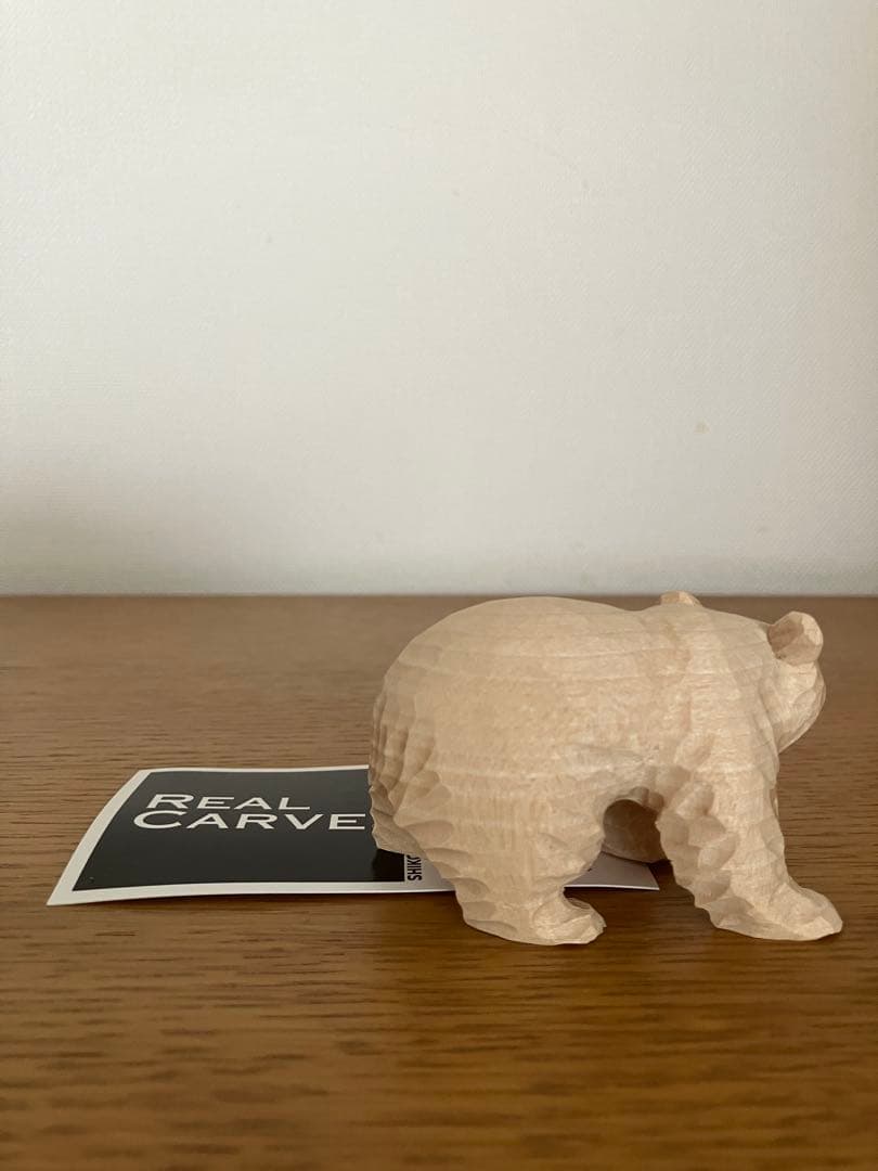 栗田民芸店　木彫り熊　無印良品福缶