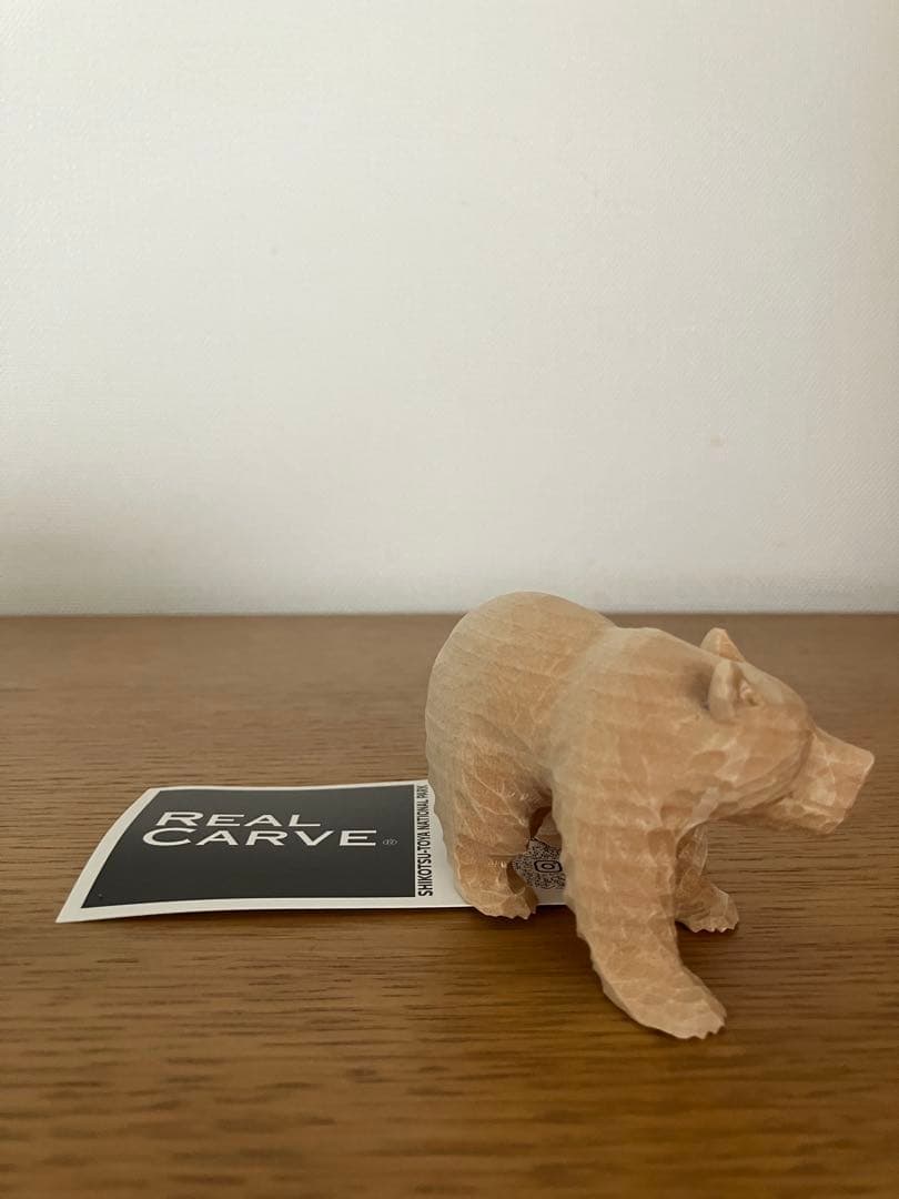 栗田民芸店　木彫り熊　無印良品福缶