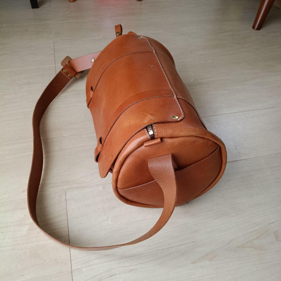 HERZ バッグ ブラウン ドラム型