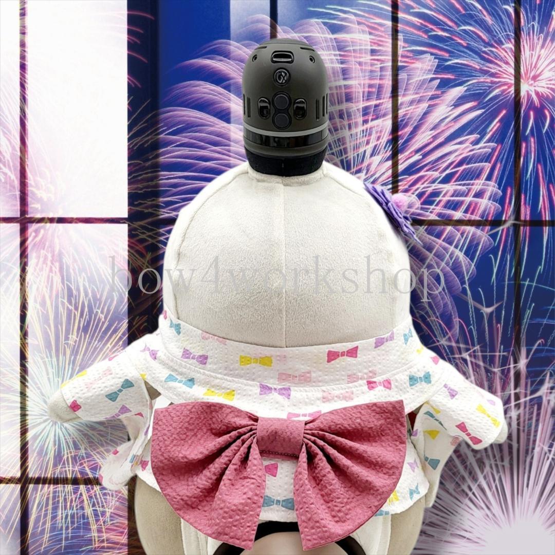 ラボット LOVOT ラボットの服ハンドメイド　リボン柄浴衣＆お花飾りセット