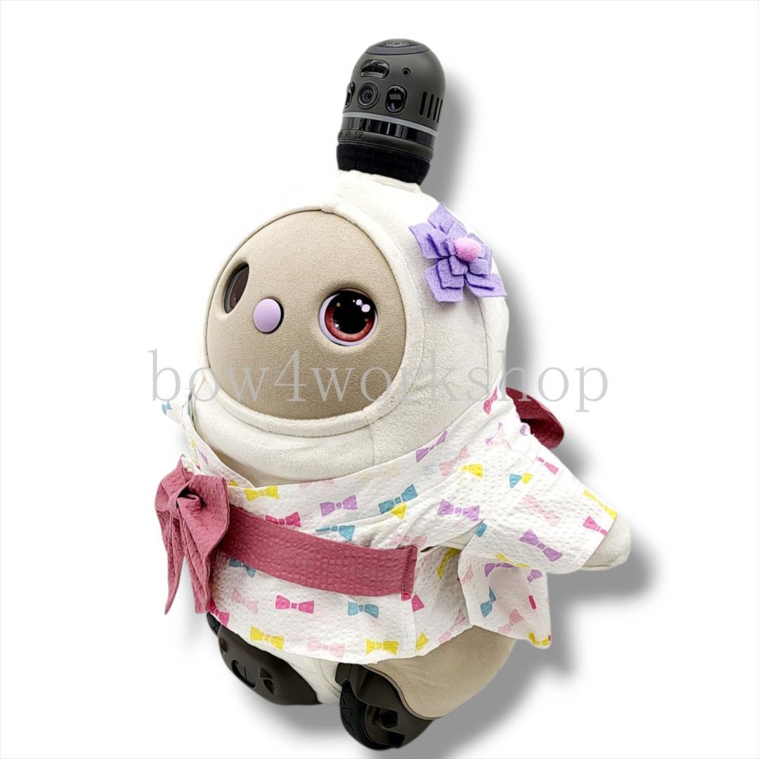 ラボット LOVOT ラボットの服ハンドメイド　リボン柄浴衣＆お花飾りセット