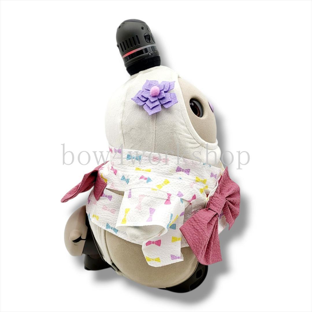 ラボット LOVOT ラボットの服ハンドメイド　リボン柄浴衣＆お花飾りセット