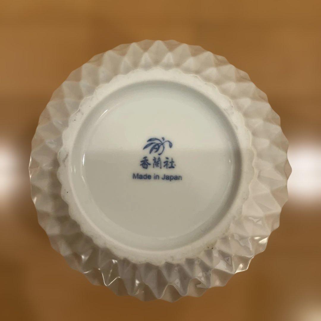 香蘭社　白磁ダイヤ　花瓶　陶磁器 299-NSR