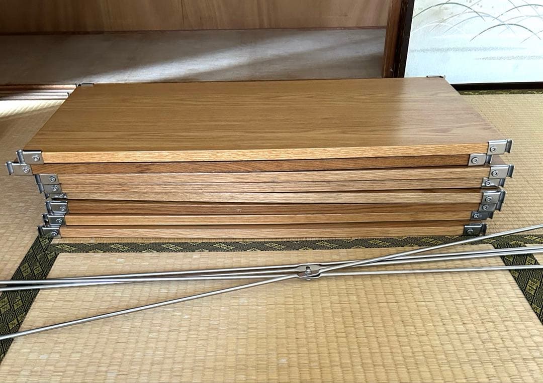 無印良品 ステンレスユニットシェルフ オーク材棚 ワイド 小 2台セット