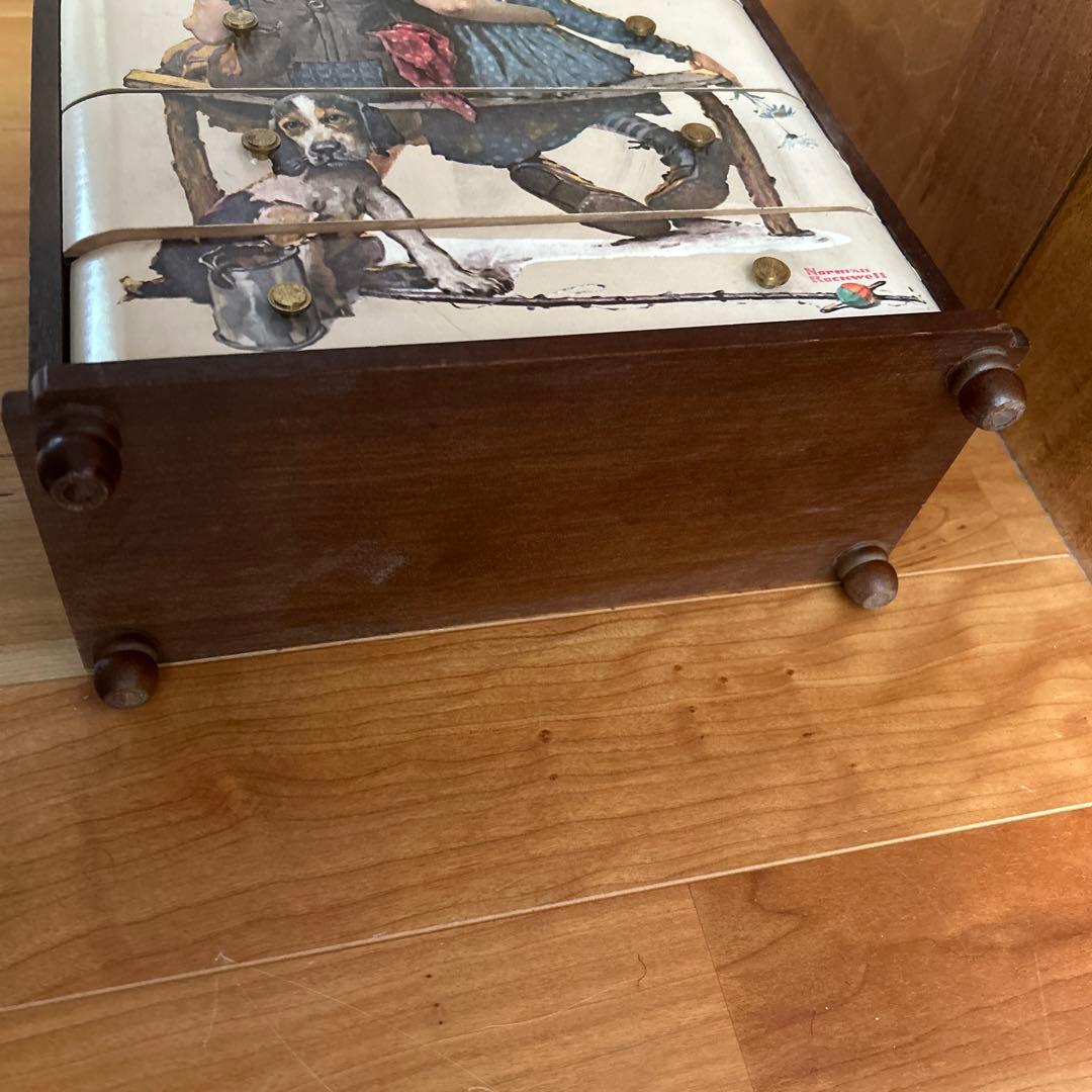 SANKYOオルゴール付きアンティーク調アクセサリーボックスジュエリーボックス