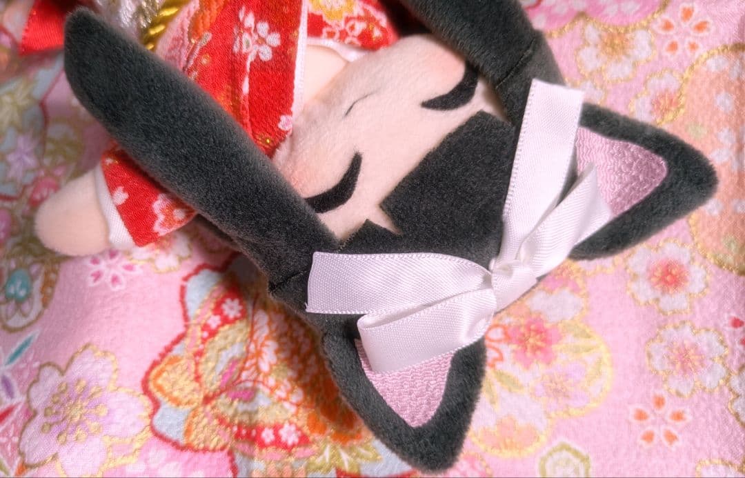 【✧完成✧】着せ替えOK　座敷わらし　女の子　縁起物　ちりめん　ピンク