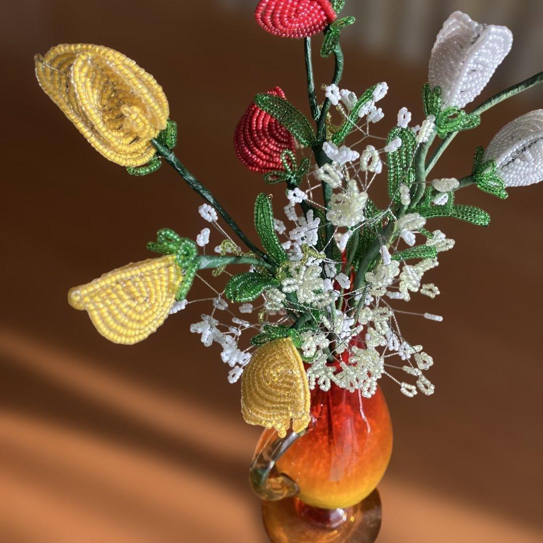 ビーズフラワー　スィートピー　カスミソウ　(花束のみ)