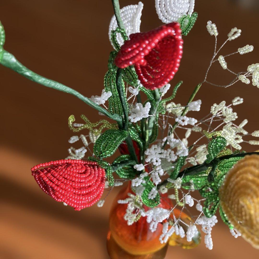 ビーズフラワー　スィートピー　カスミソウ　(花束のみ)