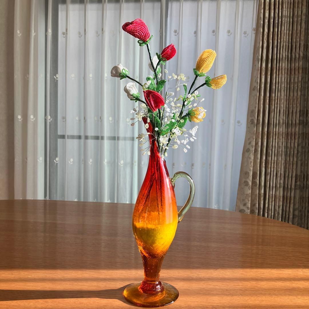 ビーズフラワー　スィートピー　カスミソウ　(花束のみ)