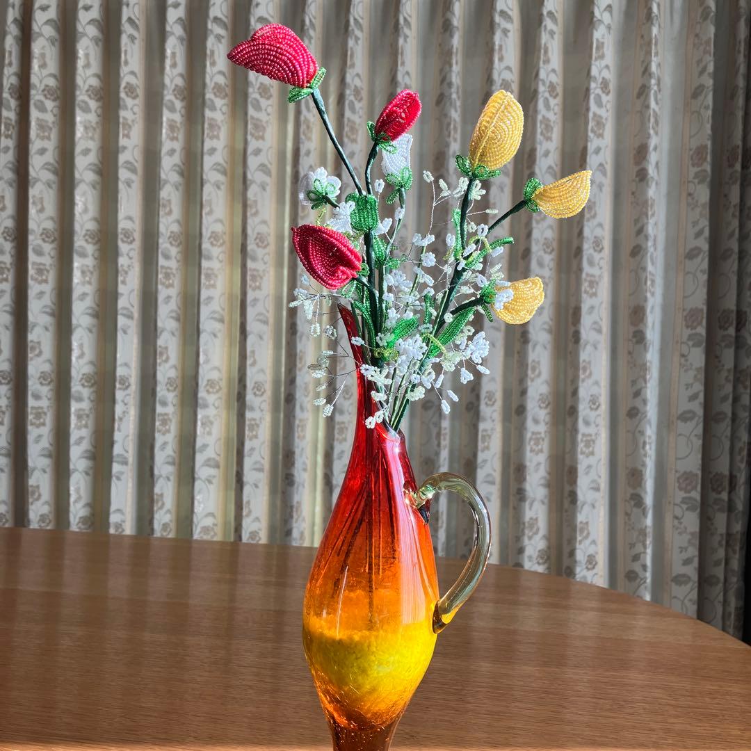 ビーズフラワー　スィートピー　カスミソウ　(花束のみ)