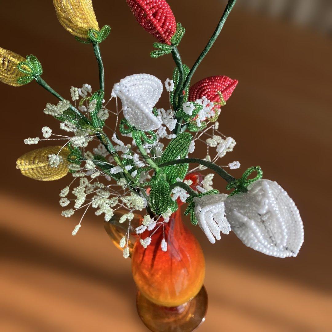 ビーズフラワー　スィートピー　カスミソウ　(花束のみ)