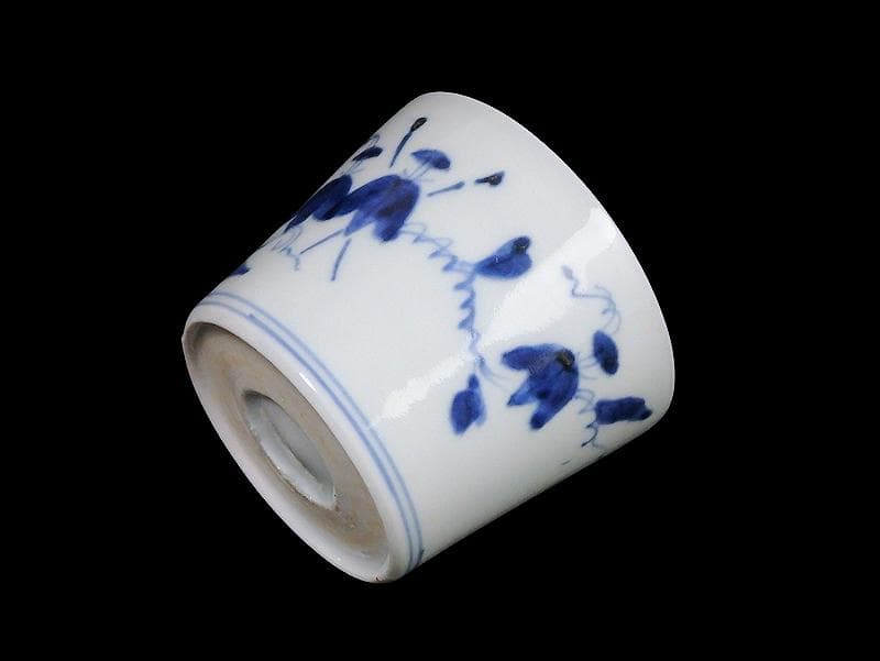 古伊万里　染付　朝顔の図　蕎麦猪口　C615AS-CXh