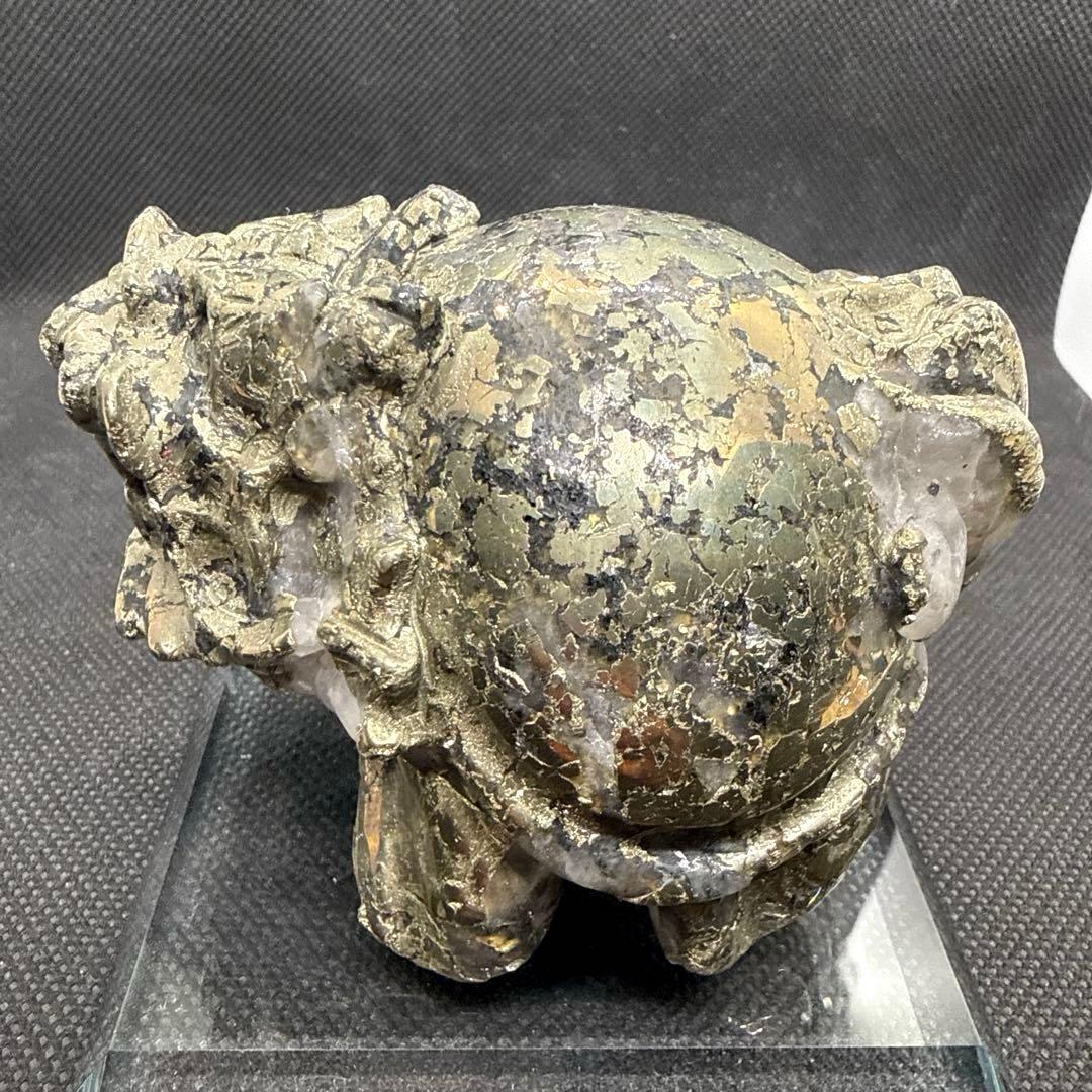 大きい子♪天然石　パイライト　ロングイ【龍亀】　黄鉄鉱