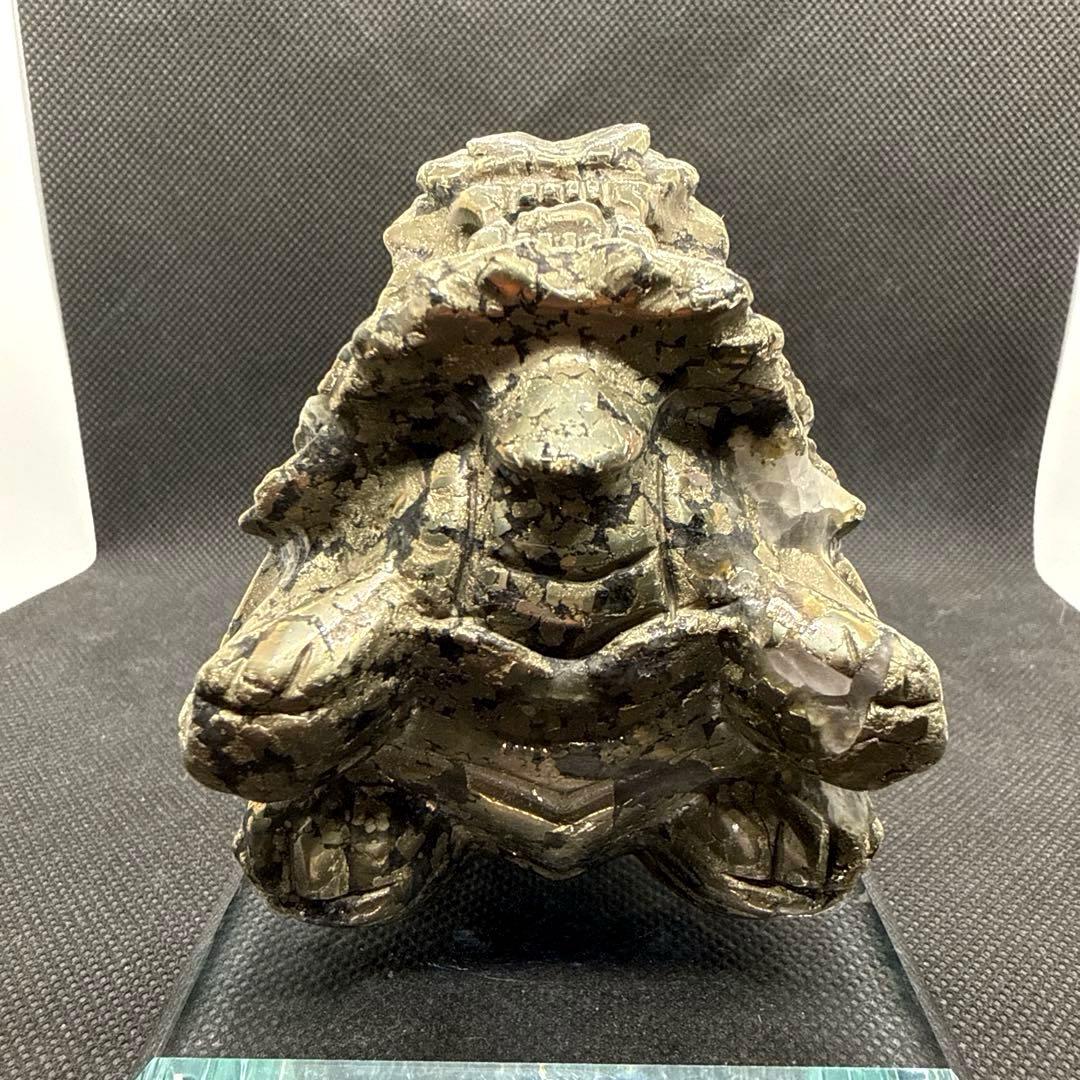 大きい子♪天然石　パイライト　ロングイ【龍亀】　黄鉄鉱