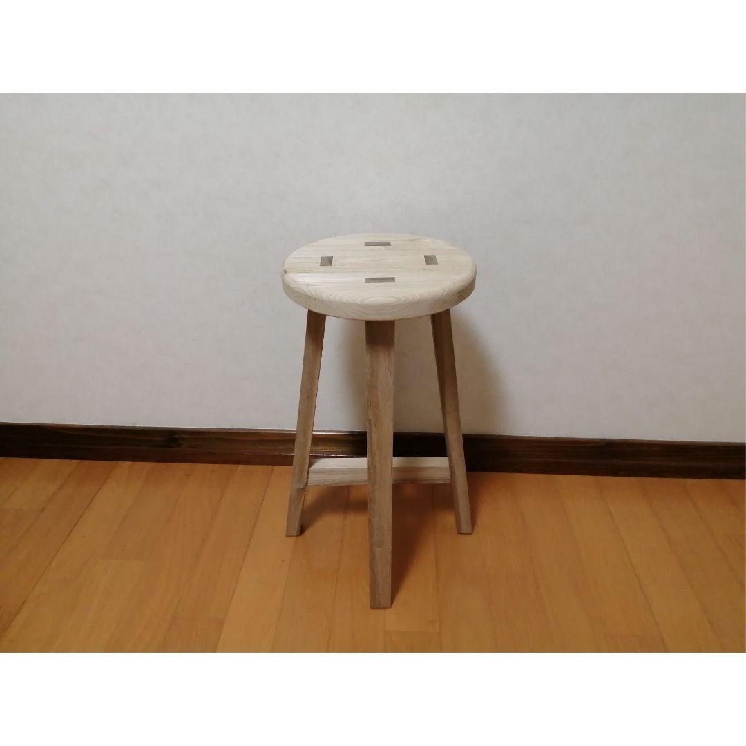 栗材スツール　高さ65cmピンホールあり　丸椅子　stool