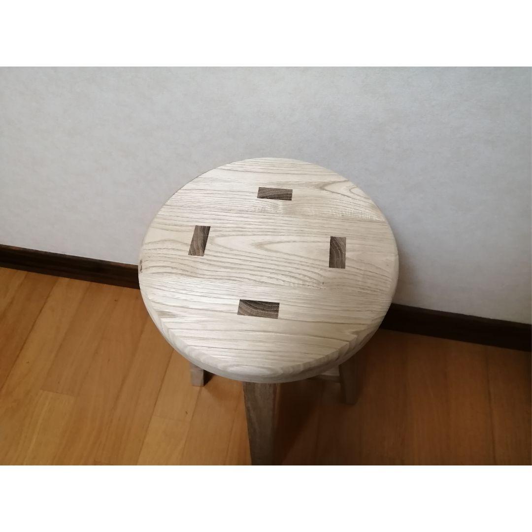 栗材スツール　高さ65cmピンホールあり　丸椅子　stool