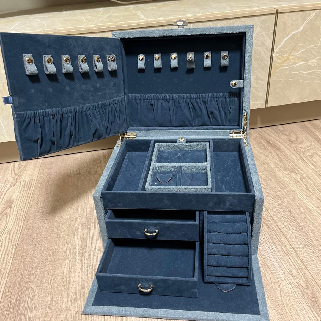 Franc Franc ジュエリーケース　ブルー　刺繍