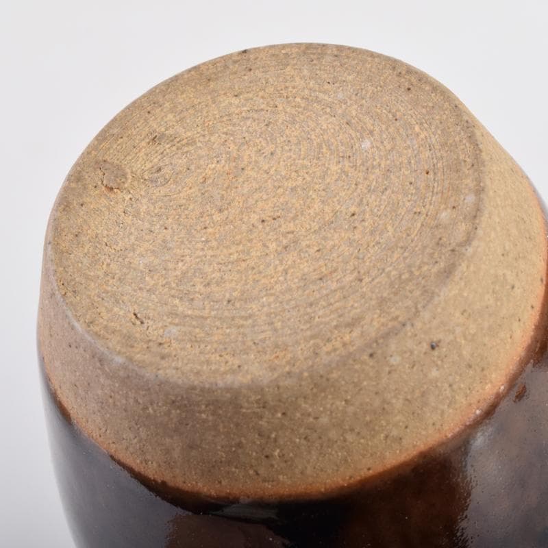 茶道具　膳所焼　陽炎園造　淡海ぜぜ　茶入　仕覆付　共箱　V　7139