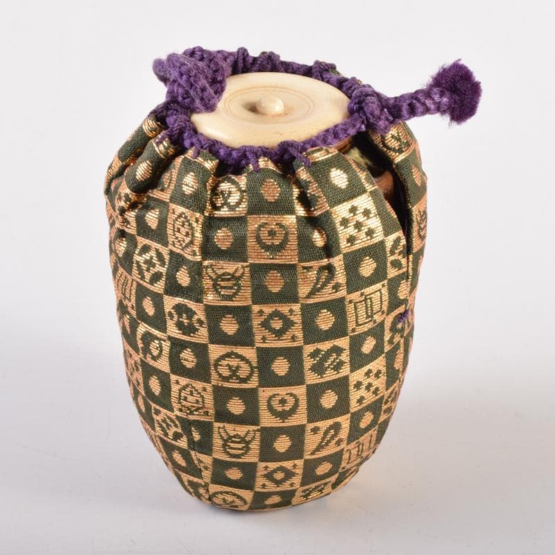 茶道具　膳所焼　陽炎園造　淡海ぜぜ　茶入　仕覆付　共箱　V　7139